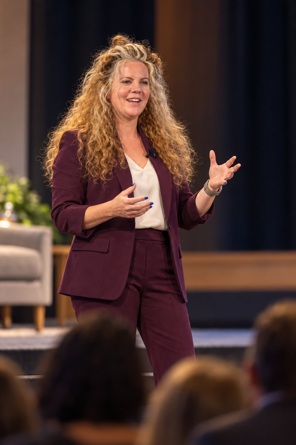 Dr. Kortney Peagram delivering a keynote talk to a live audience